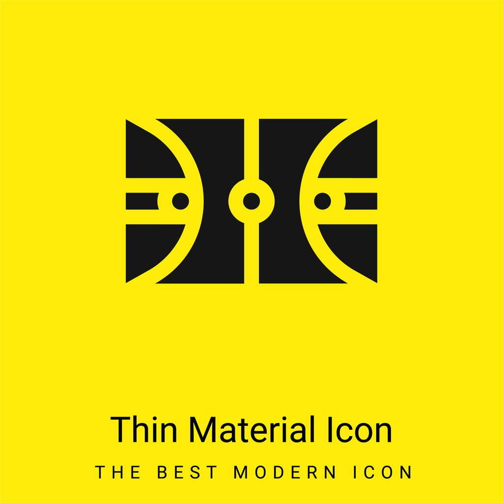 Cancha de baloncesto mínimo icono de material amarillo brillante - Vector, Imagen
