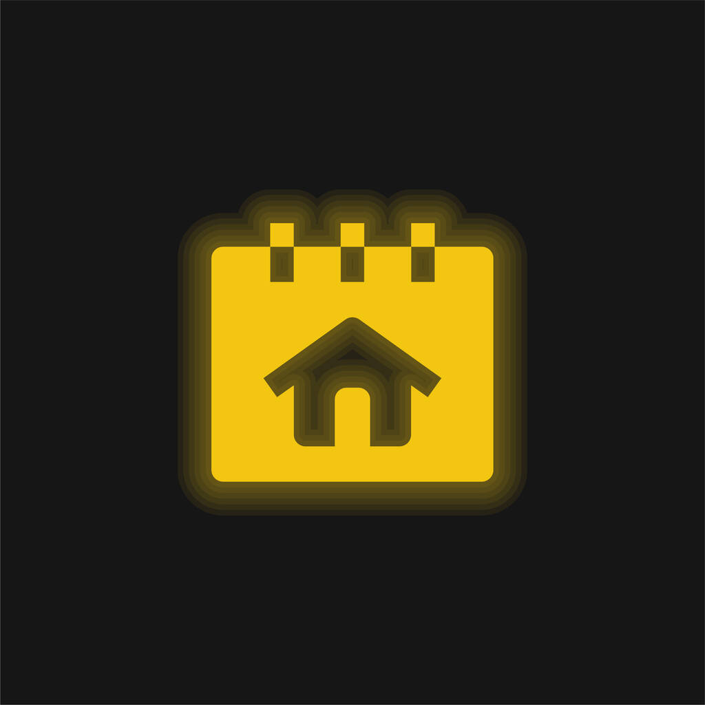 Réservation jaune brillant icône néon - Vecteur, image