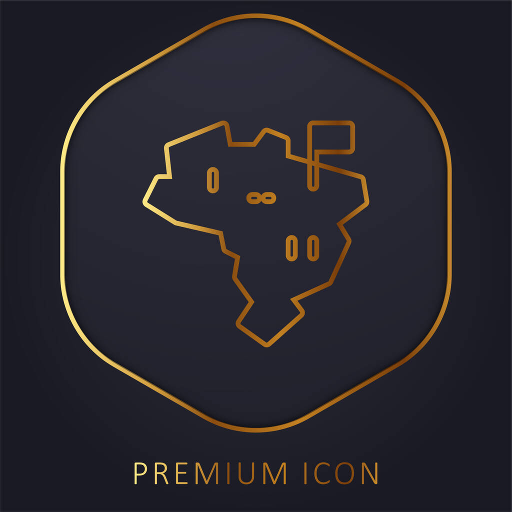 Brazylia Złota linia logo premium lub ikona - Wektor, obraz