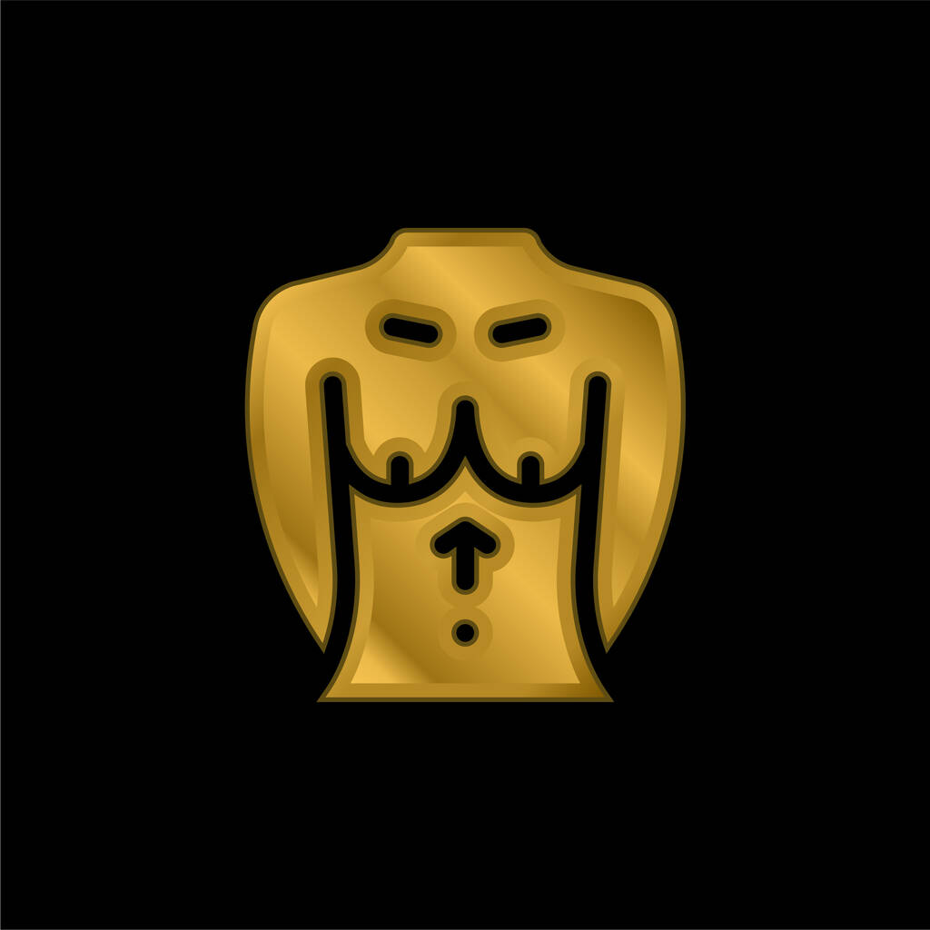 Pecho chapado en oro icono metálico o logo vector - Vector, Imagen