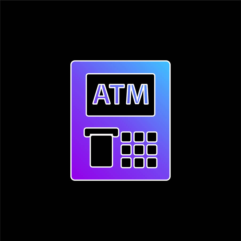 ATM青グラデーションベクトルアイコン - ベクター画像