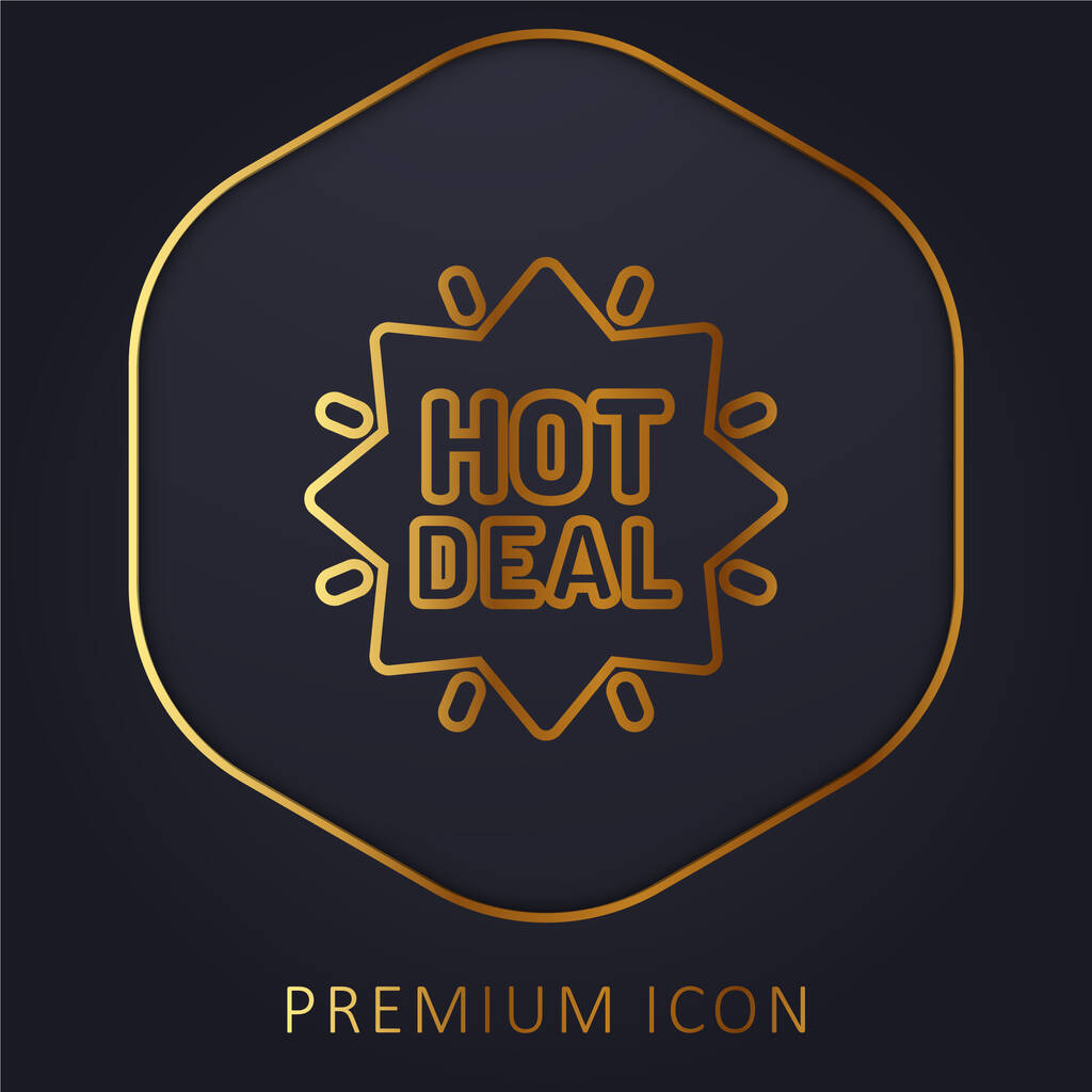 Offerte linea dorata logo premium o icona - Vettoriali, immagini