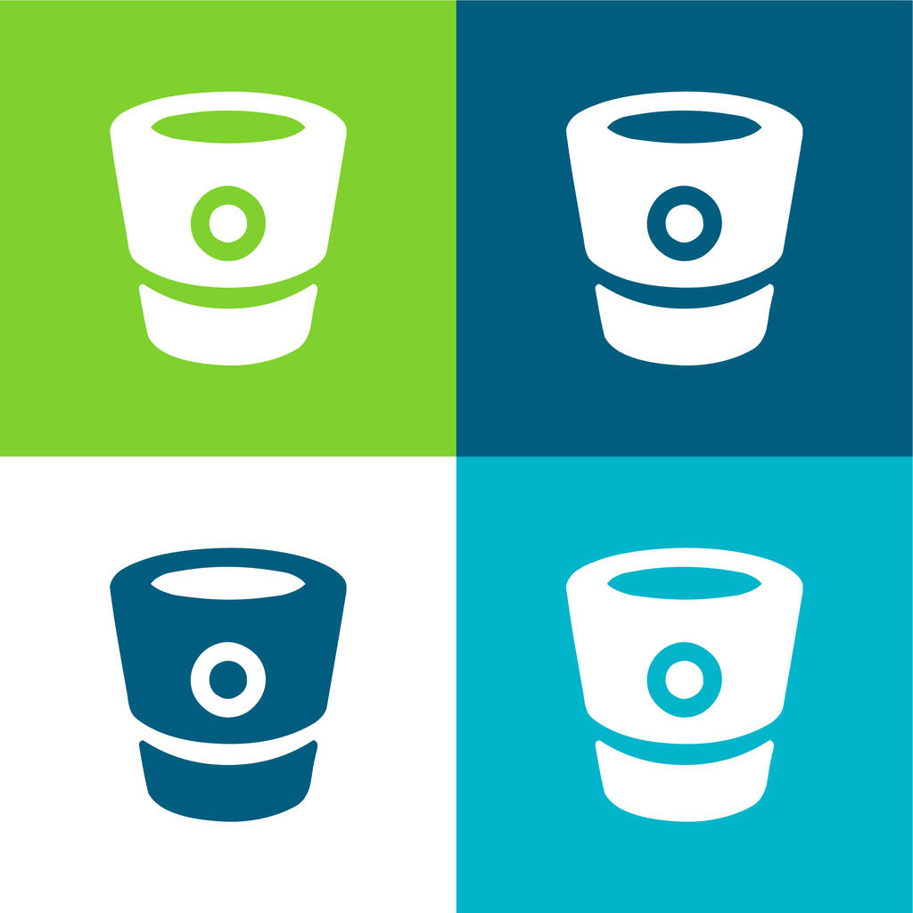 Bitbucket λογότυπο Επίπεδη τέσσερις χρώμα ελάχιστο σύνολο εικονιδίων - Διάνυσμα, εικόνα
