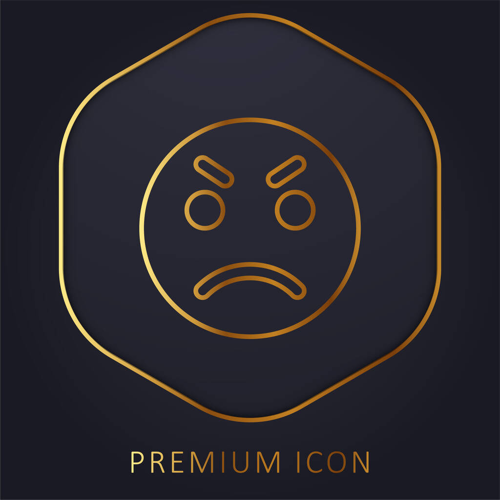 Złota linia Gniew logo premium lub ikona - Wektor, obraz