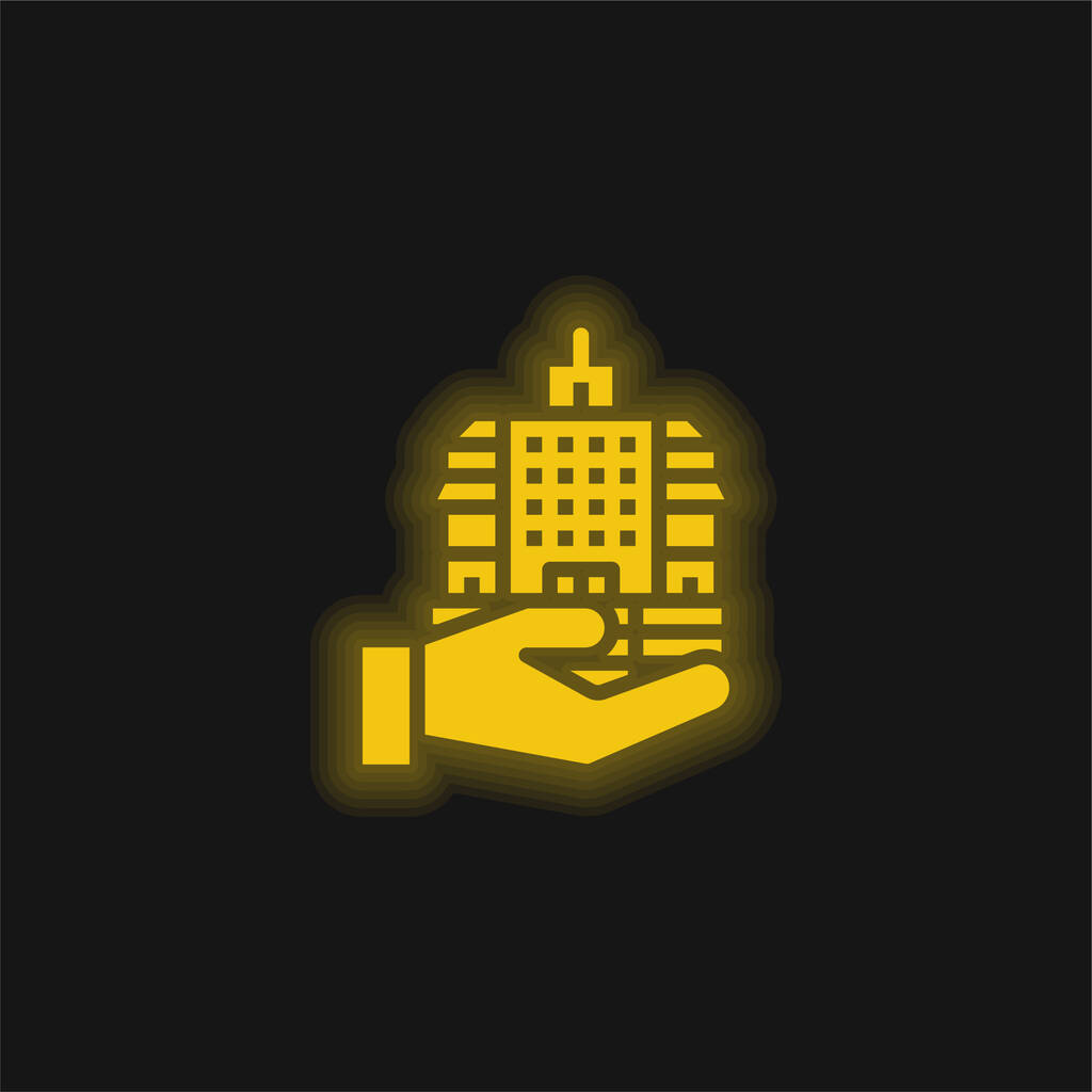 Жёлтый светящийся значок - Вектор,изображение