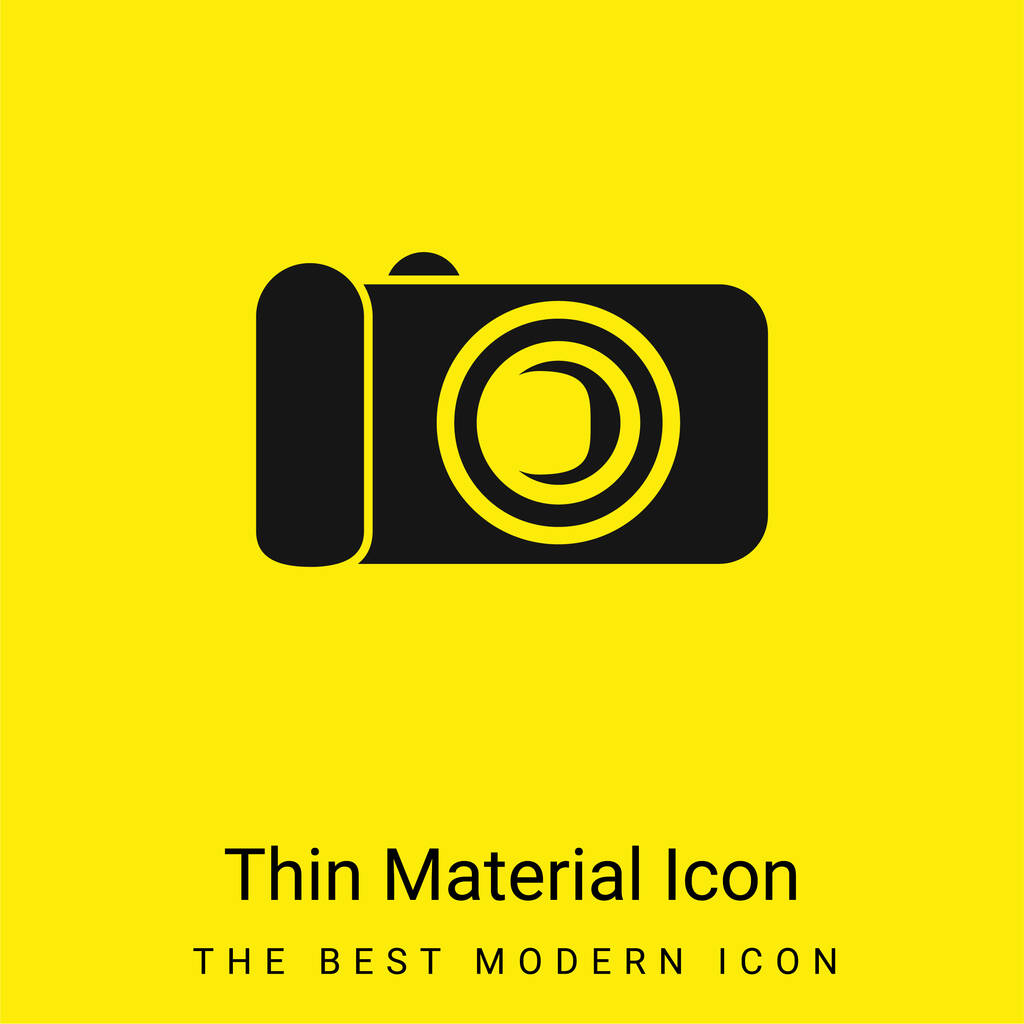 Câmera digital preta ícone material amarelo brilhante mínimo - Vetor, Imagem