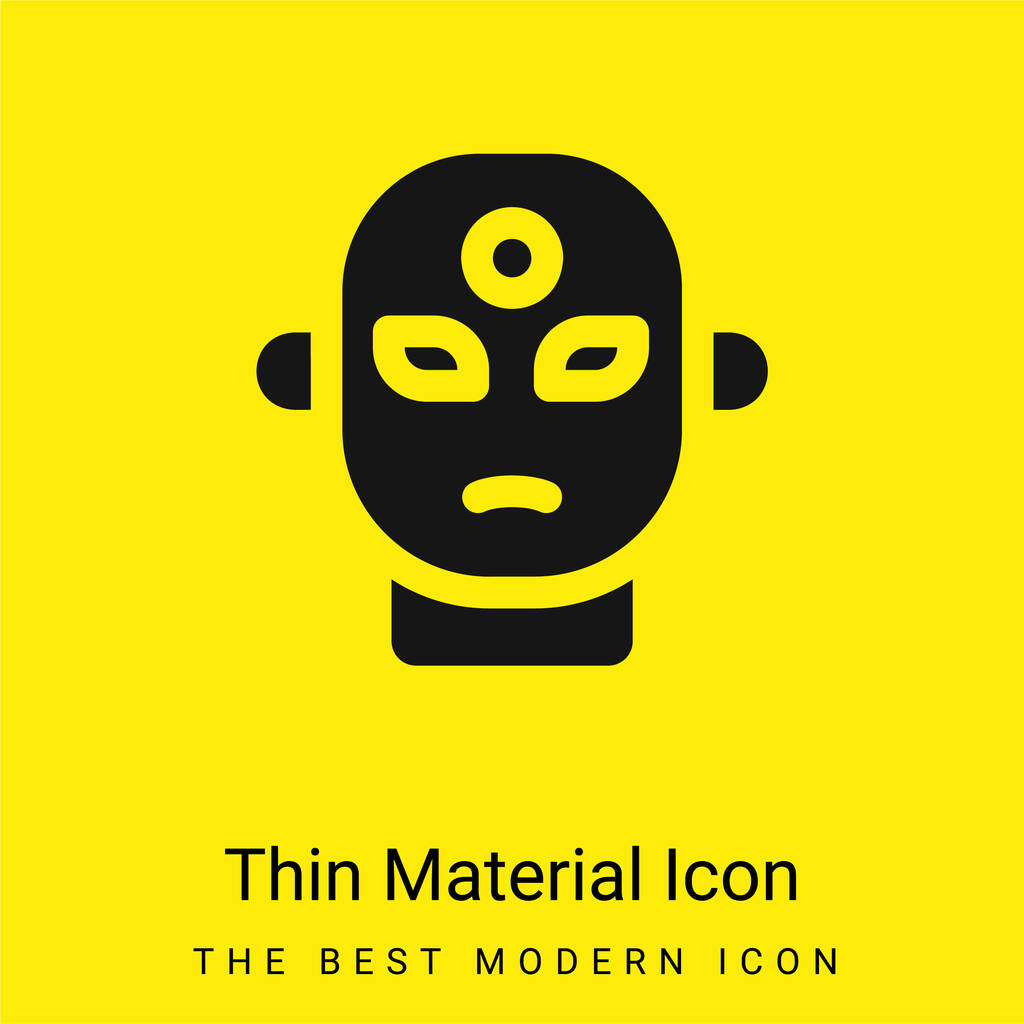 Alien minimale helder geel materiaal icoon - Vector, afbeelding