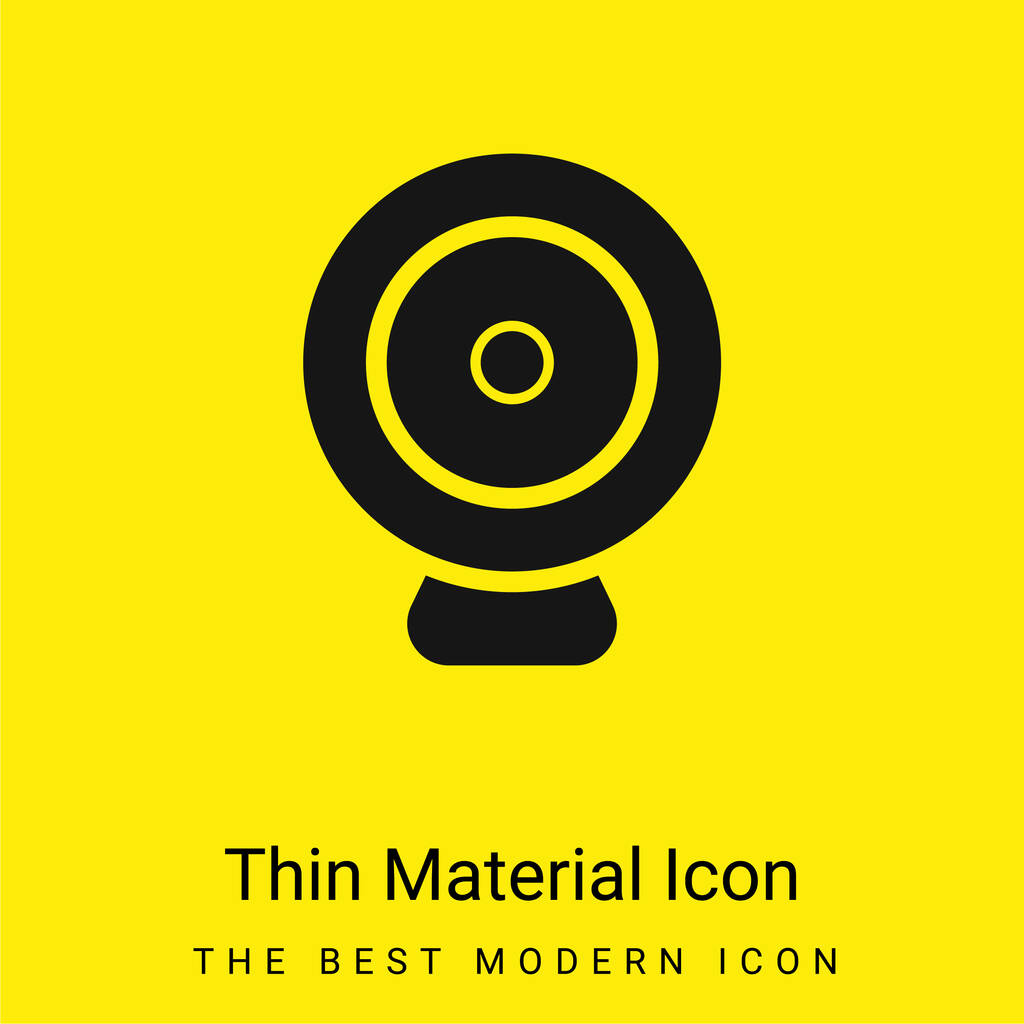 Big Webcam minimal bright yellow material icon - Vector, Image