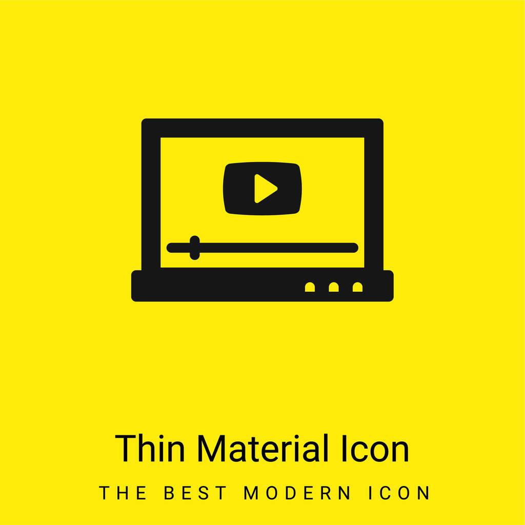 AD Video minimal bright yellow material icon - Vector, Image