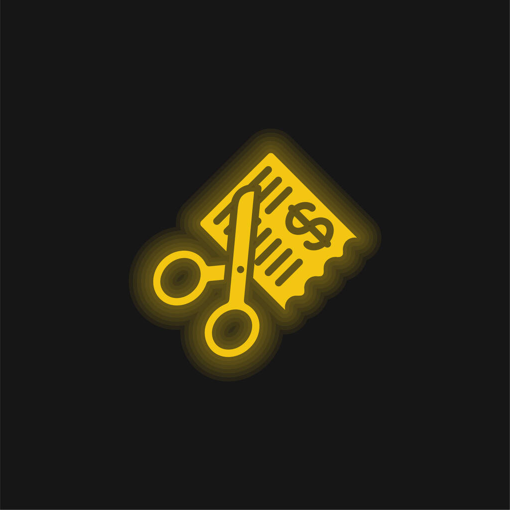 Vybírá žlutou zářící neonovou ikonu - Vektor, obrázek