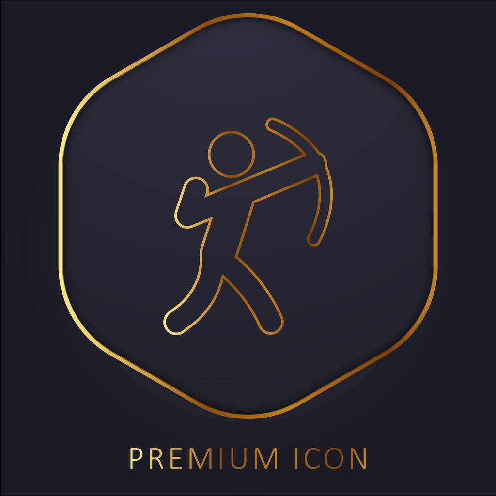 Zlatá lukostřelba prémiové logo nebo ikona - Vektor, obrázek