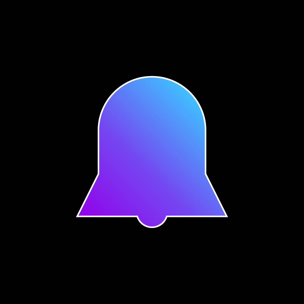 Símbolo da relação da forma preta da silhueta do sino do ícone azul do vetor do gradiente do alarme - Vetor, Imagem
