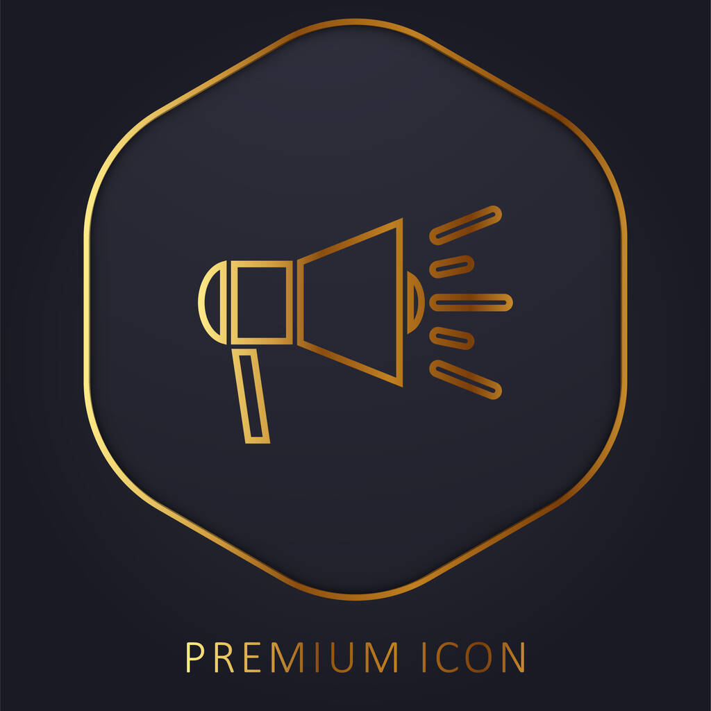 Anuncio logotipo de la línea de oro premium o icono - Vector, Imagen