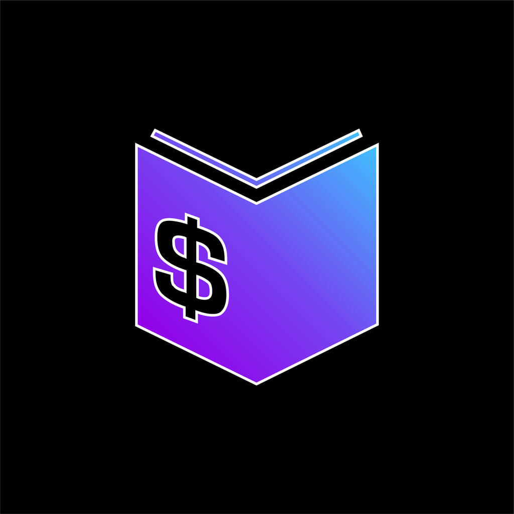 Book Of Economy With Dollar Money Sign blue gradient vector icon - Vector, Image