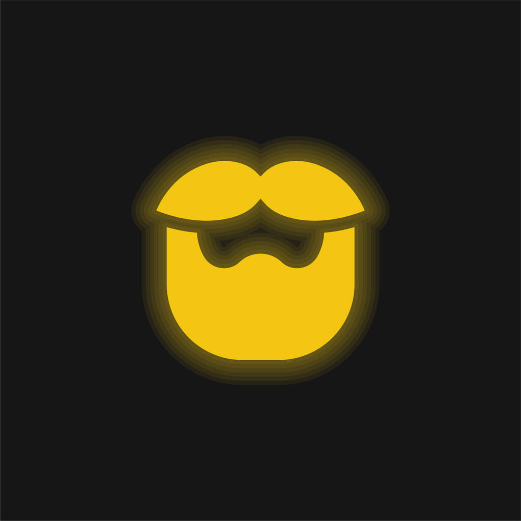 Bart gelb leuchtende Neon-Symbol - Vektor, Bild