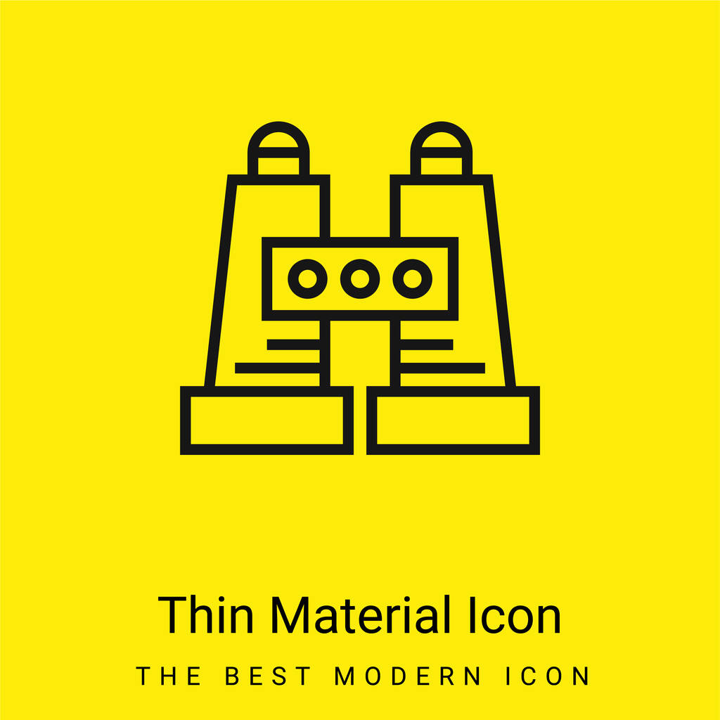Verrekijker minimaal helder geel materiaal icoon - Vector, afbeelding