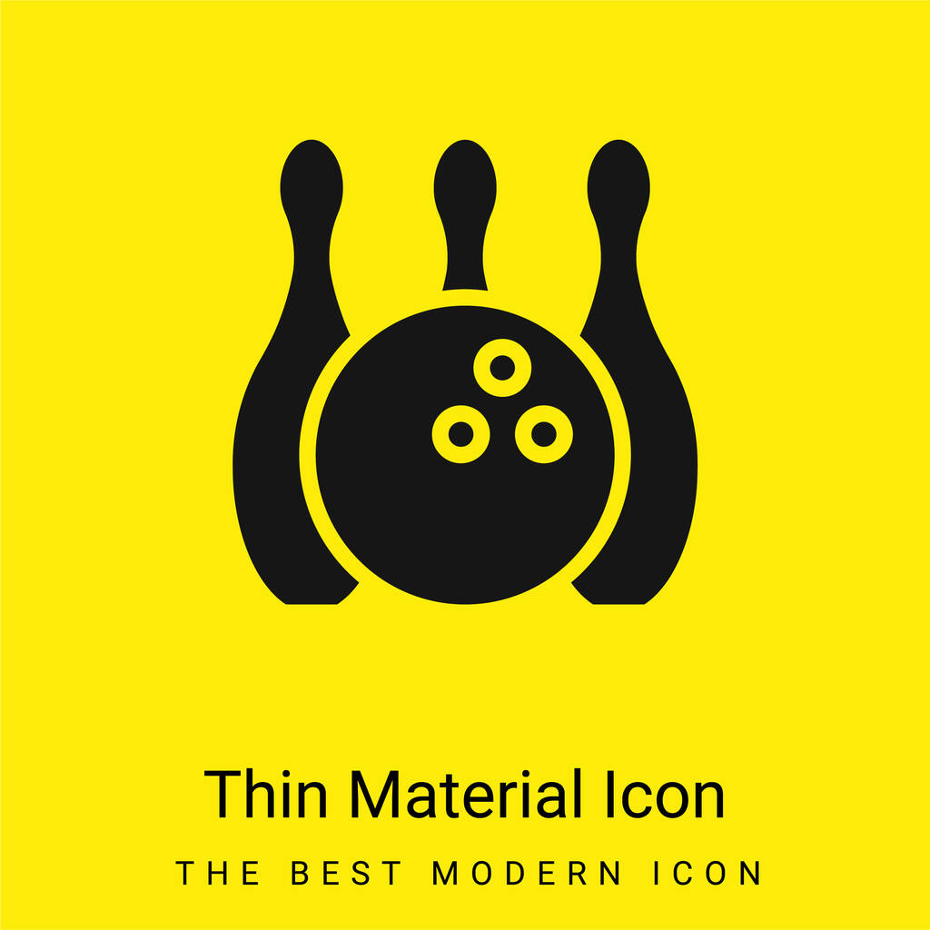 Bowling icona materiale giallo brillante minimo - Vettoriali, immagini