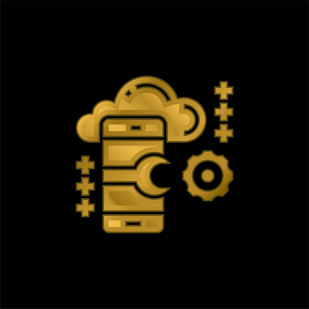 Uygulama altın kaplama metalik simge veya logo vektörü - Vektör, Görsel