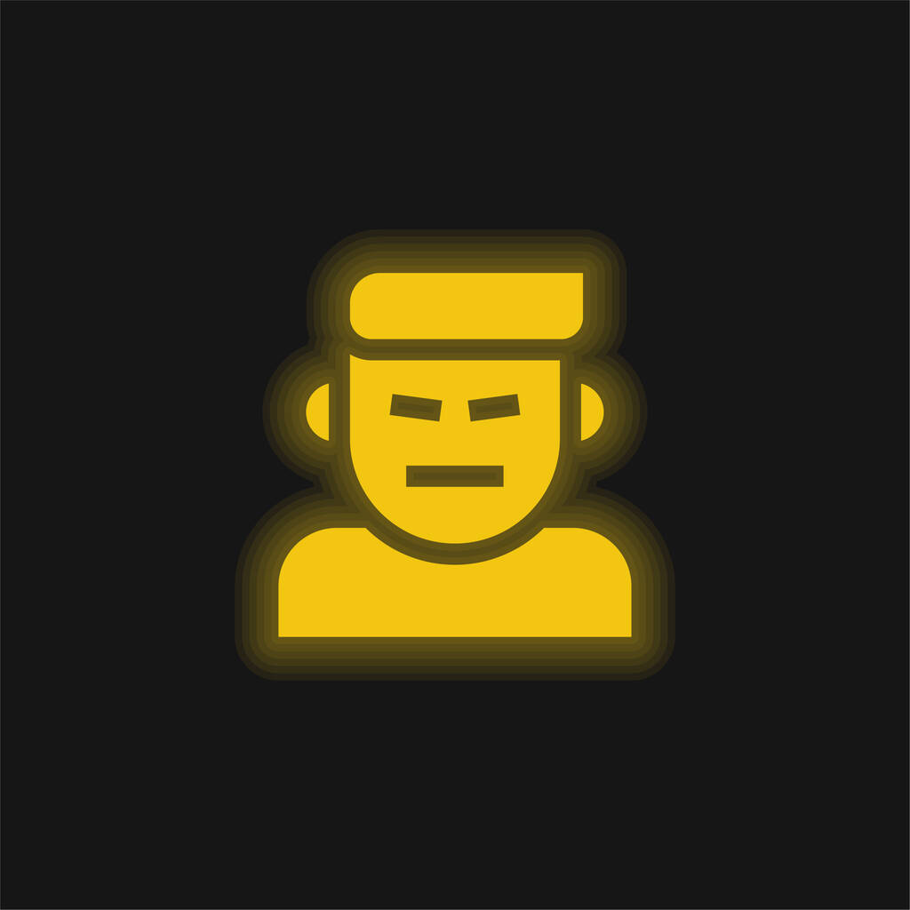 Düh sárga izzó neon ikon - Vektor, kép