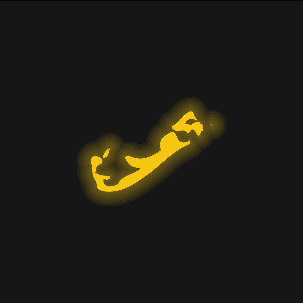Бермудская жёлтая сияющая неоновая икона - Вектор,изображение