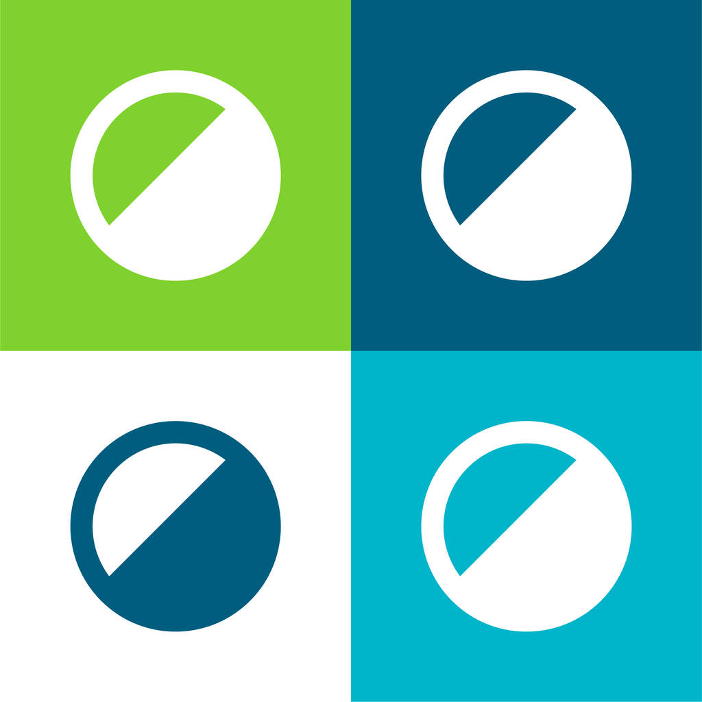 Ajuste Conjunto de ícones mínimos de quatro cores plano - Vetor, Imagem
