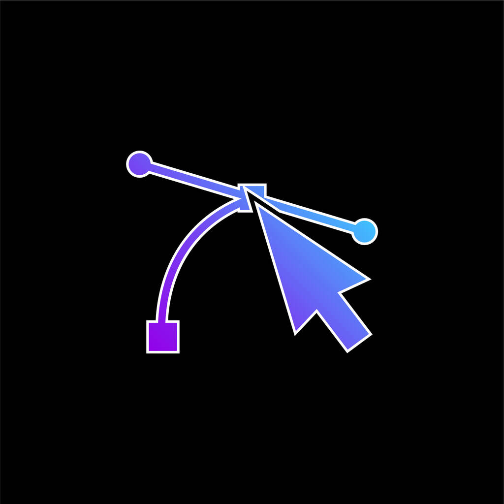 Pfeil zeigt auf Verbindungslinien blaues Gradientenvektorsymbol - Vektor, Bild