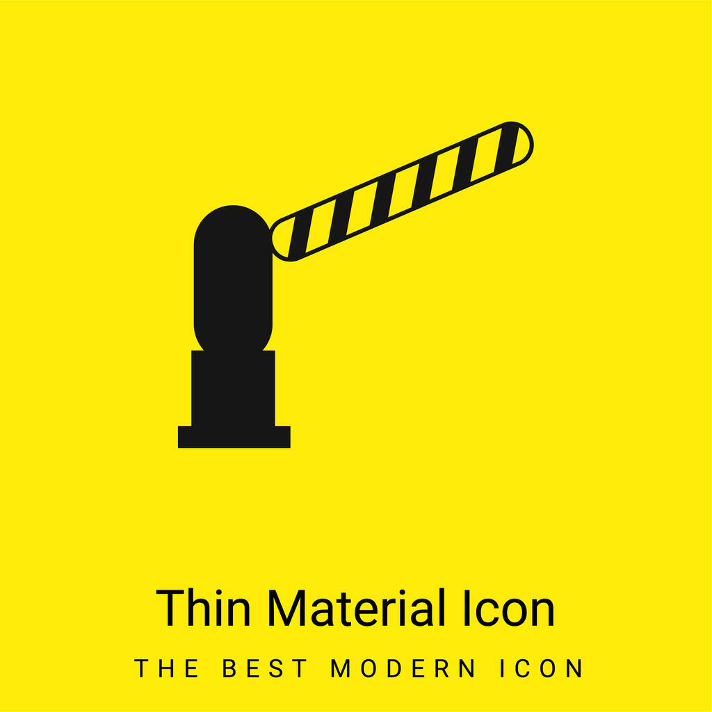 Barrière ouverte minimale jaune vif icône matérielle - Vecteur, image