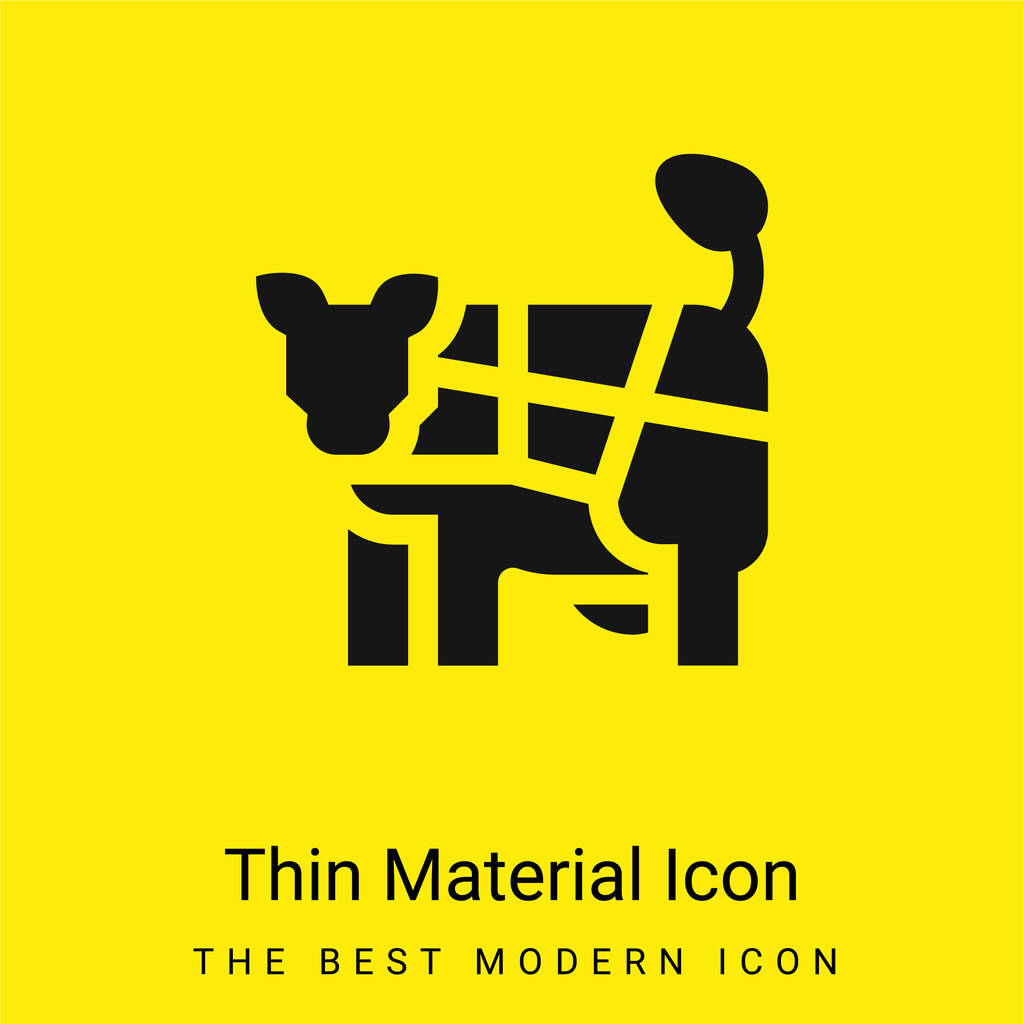 Minimálně jasně žlutá ikona hovězího masa - Vektor, obrázek