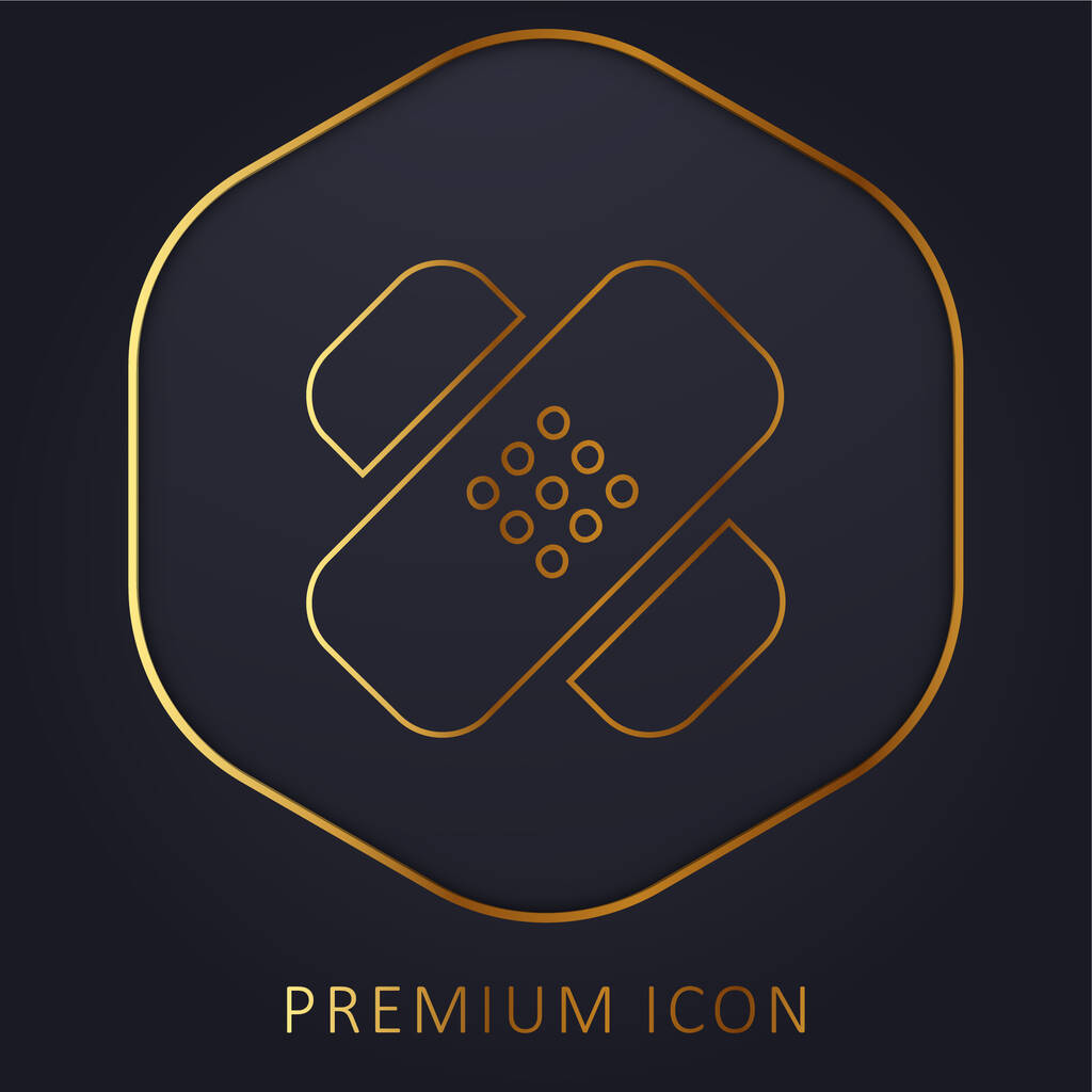 Bandaż Cross Złota linia logo premium lub ikona - Wektor, obraz