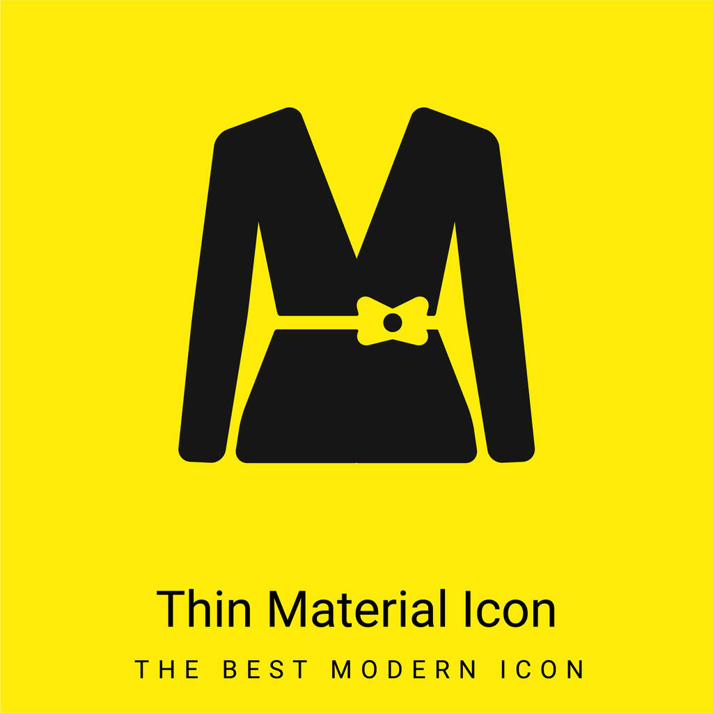 Blouse Met Kant minimaal helder geel materiaal icoon - Vector, afbeelding