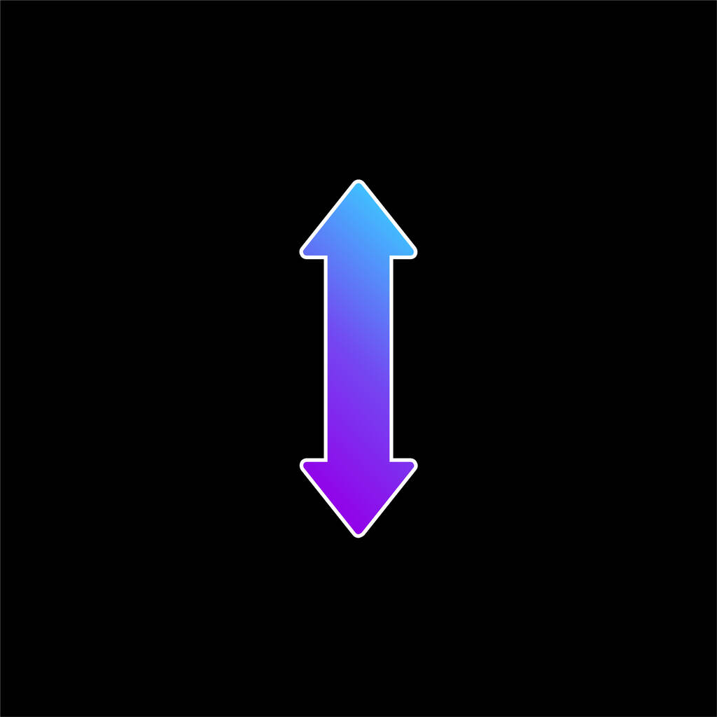 Flecha Doble arriba y abajo signo azul gradiente vector icono - Vector, imagen