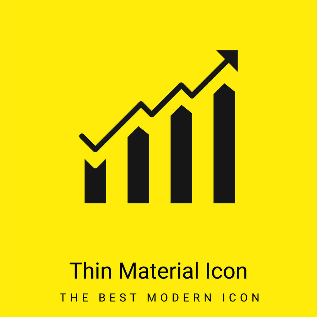 Diagramme à barres icône matérielle jaune vif minimale - Vecteur, image