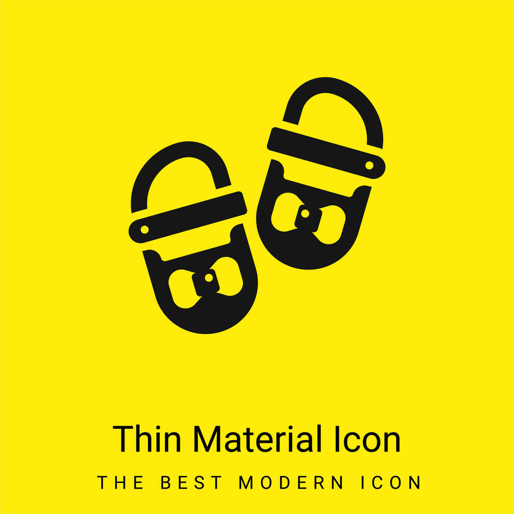 Baby Shoes minimal bright yellow material icon - Vector, Image