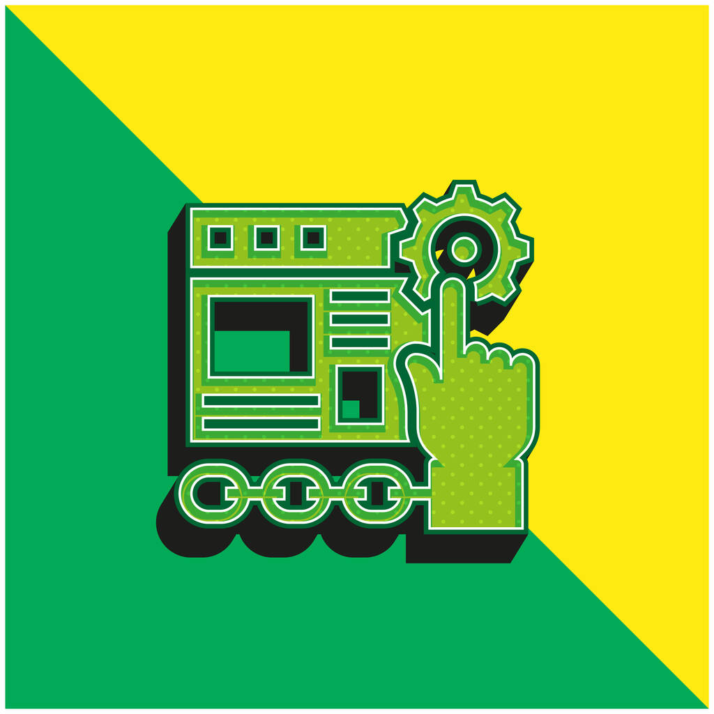 Application Green and yellow modern 3d vector icon logo - Vector, Image