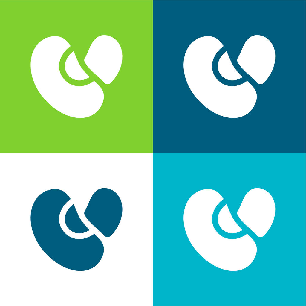 Frijoles Plano de cuatro colores mínimo icono conjunto - Vector, Imagen