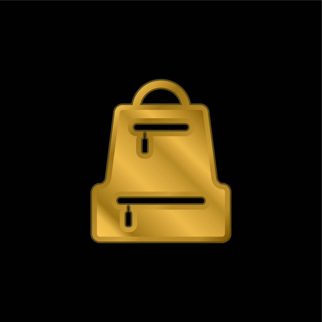 Sac Pack icône métallique plaqué or ou logo vecteur - Vecteur, image