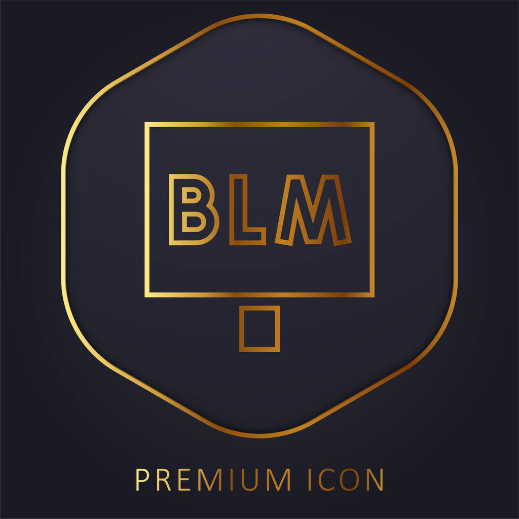 Blm goldene Linie Premium-Logo oder Symbol - Vektor, Bild