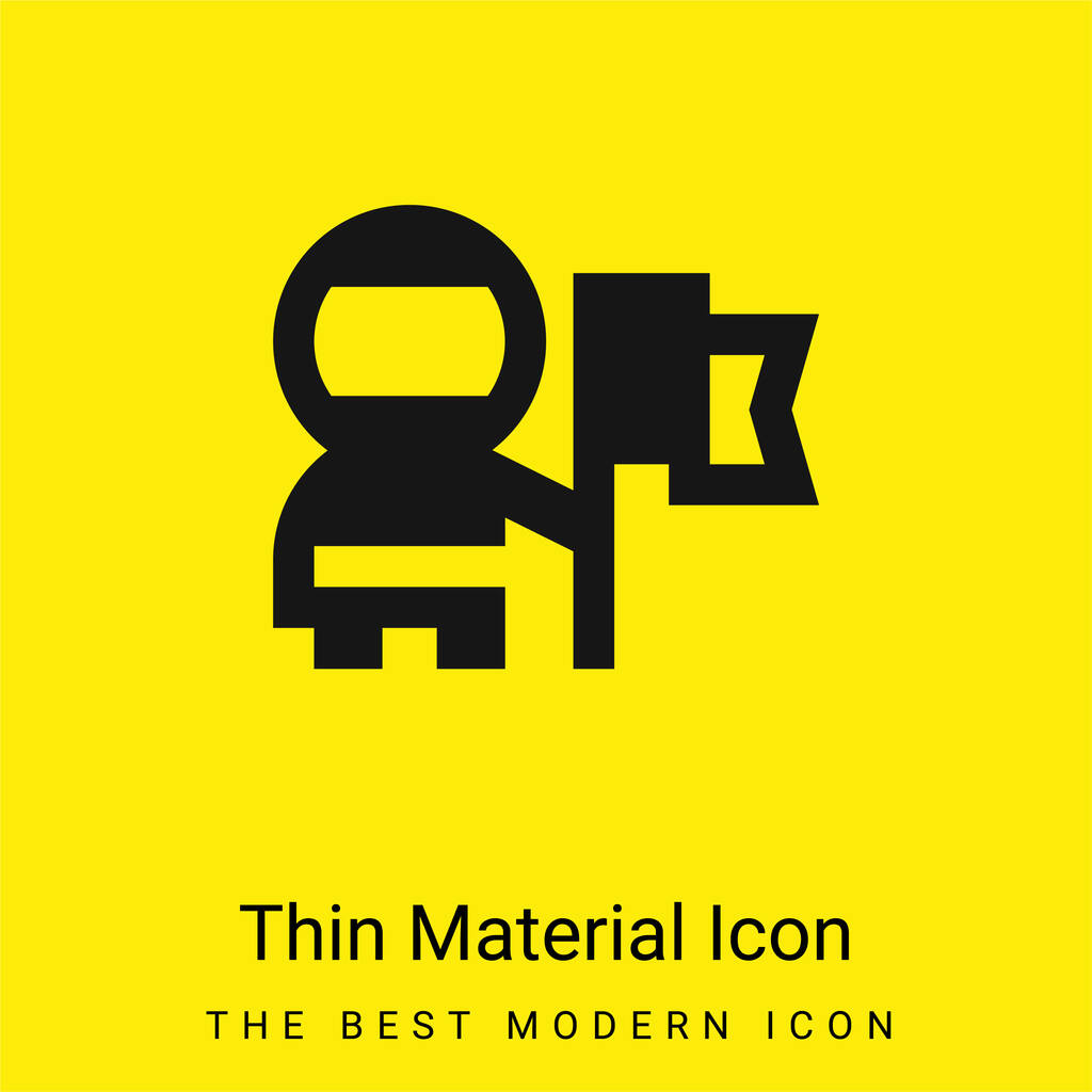 Asztronauta minimális fényes sárga anyag ikon - Vektor, kép