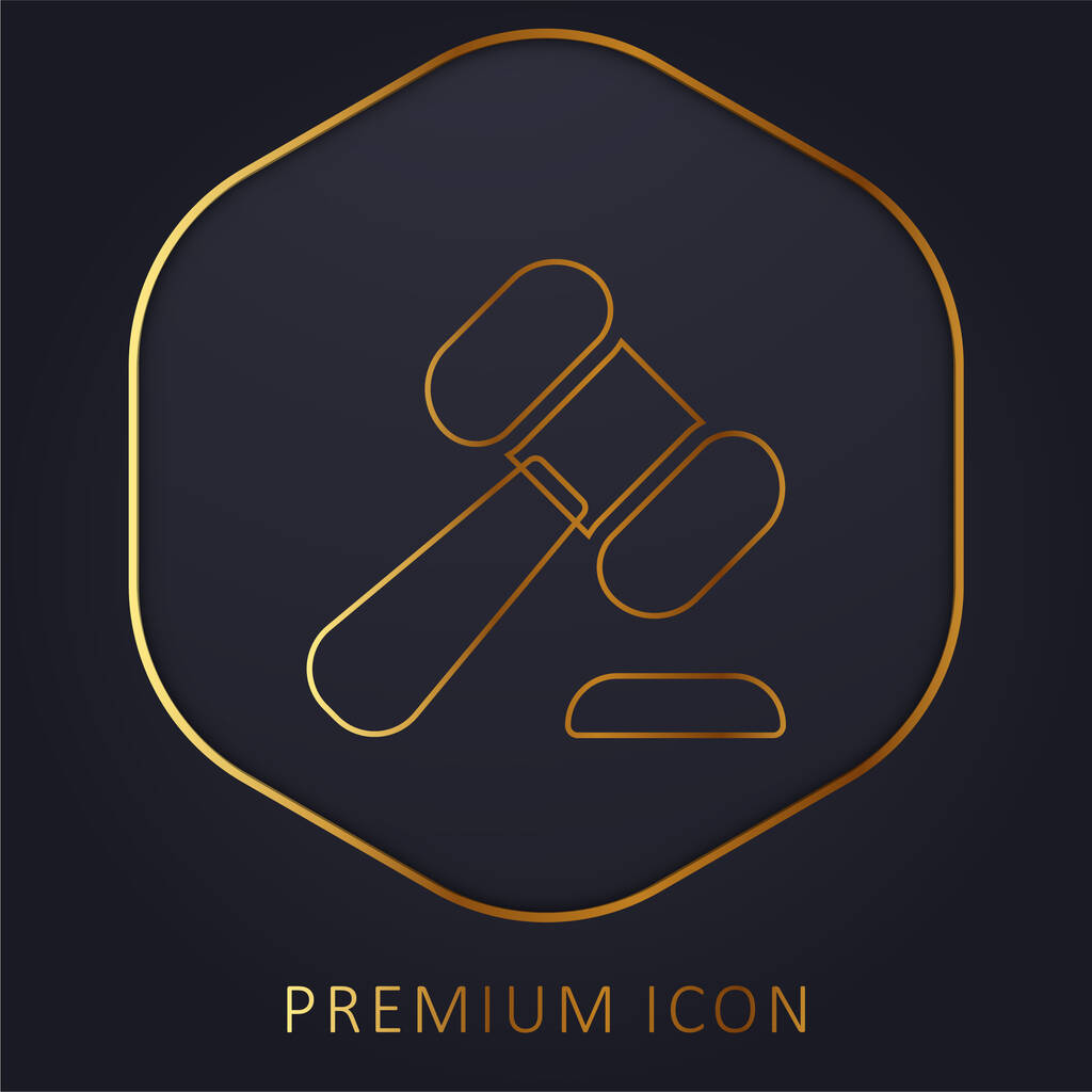 Subasta de línea de oro logotipo premium o icono - Vector, Imagen