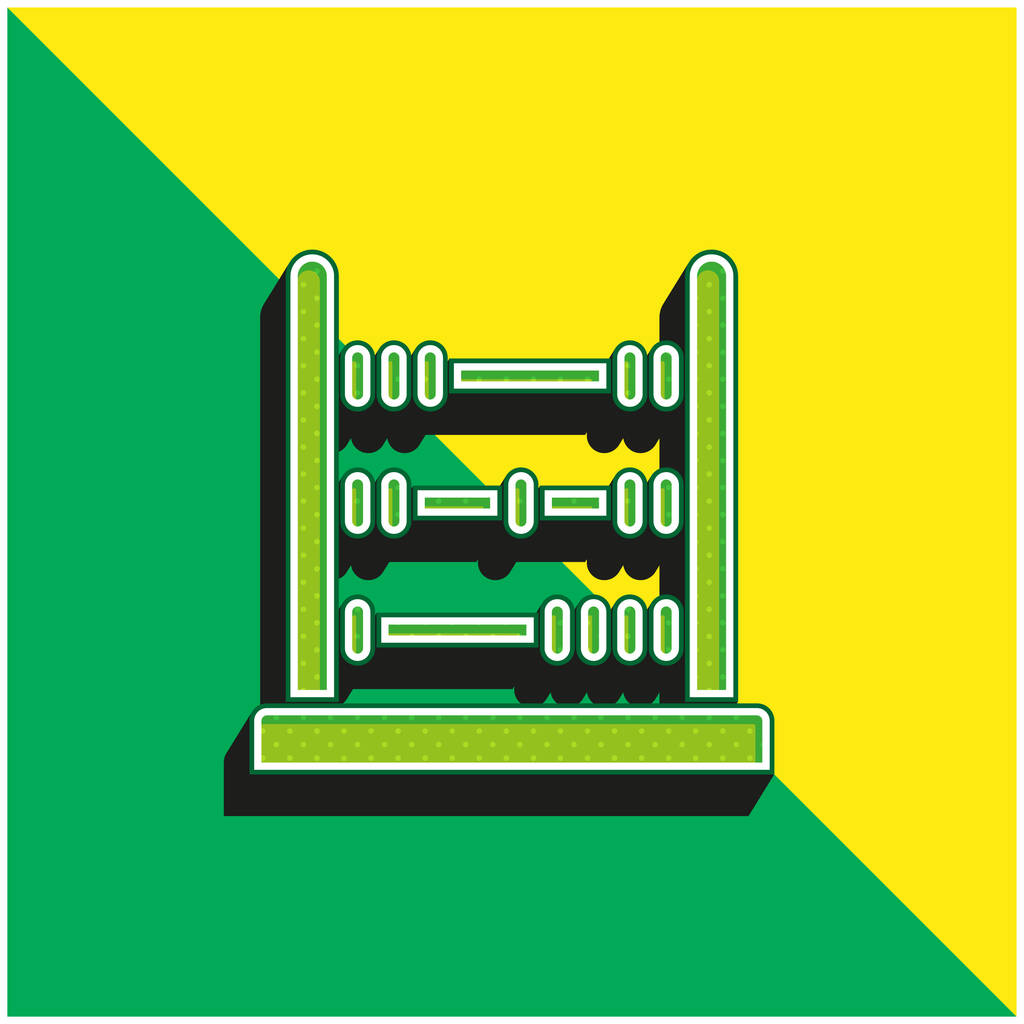 Abacus Zöld és sárga modern 3D vektor ikon logó - Vektor, kép