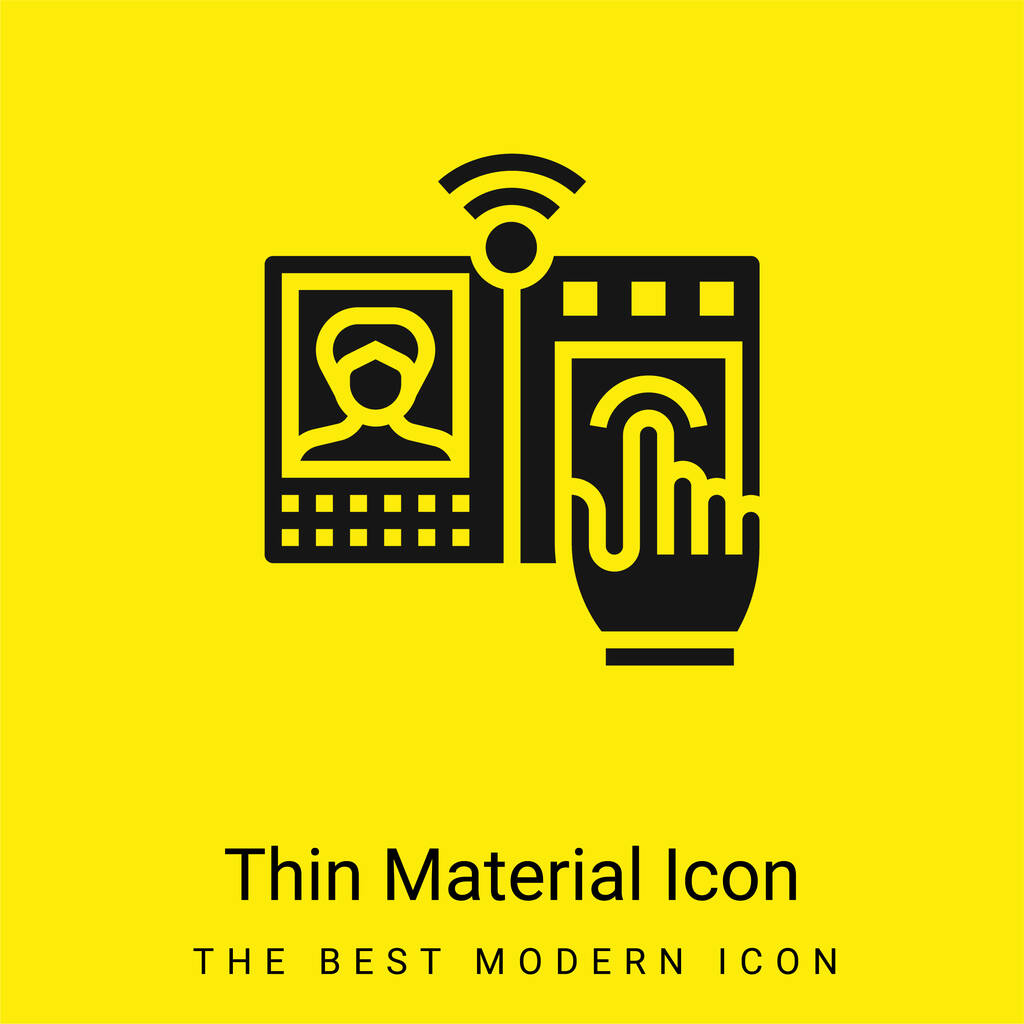 Riconoscimento biometrico icona materiale giallo brillante minimo - Vettoriali, immagini