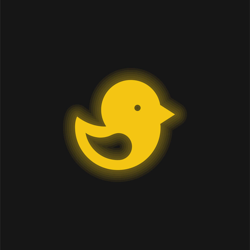 Icona fluorescente giallo uccello - Vettoriali, immagini