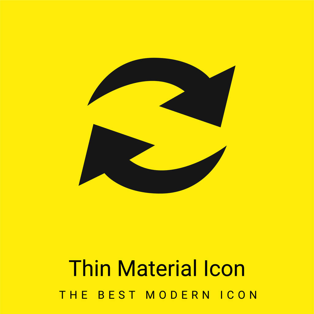 Actualiser les flèches couple en cercle minime icône de matériau jaune vif - Vecteur, image