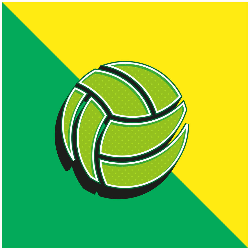 Beach Ball Green and yellow modern 3d vector icon logo - Vector, Image