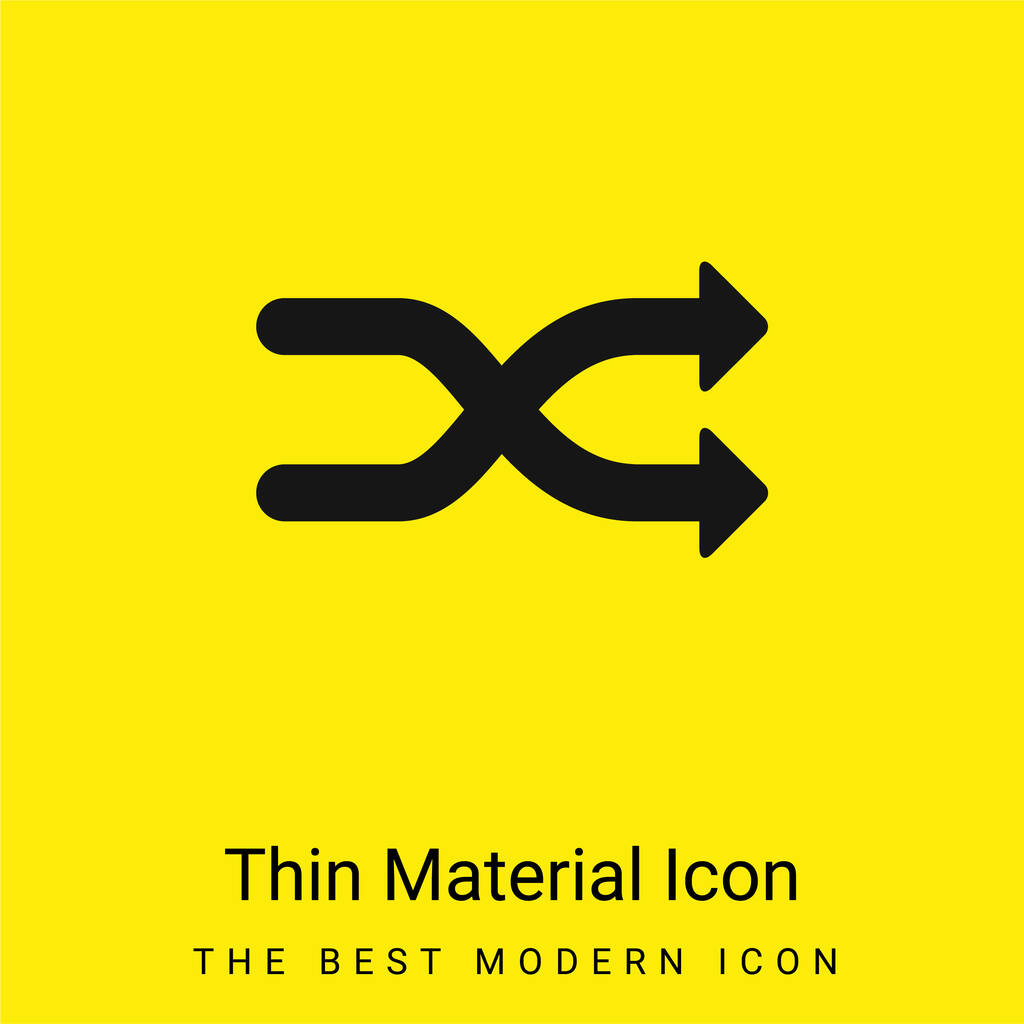 Setas Shuffle Símbolo mínimo amarelo brilhante ícone material - Vetor, Imagem
