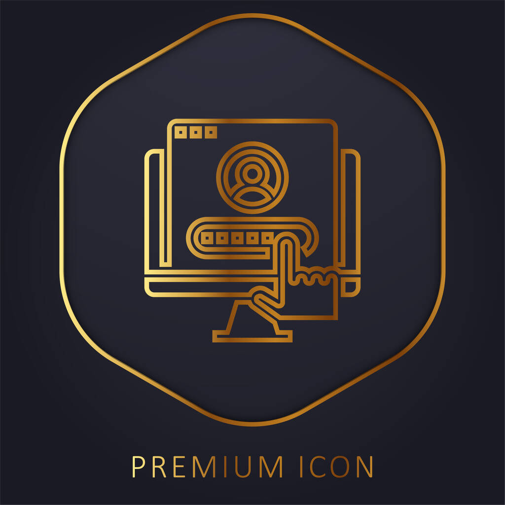 Conta linha dourada logotipo premium ou ícone - Vetor, Imagem