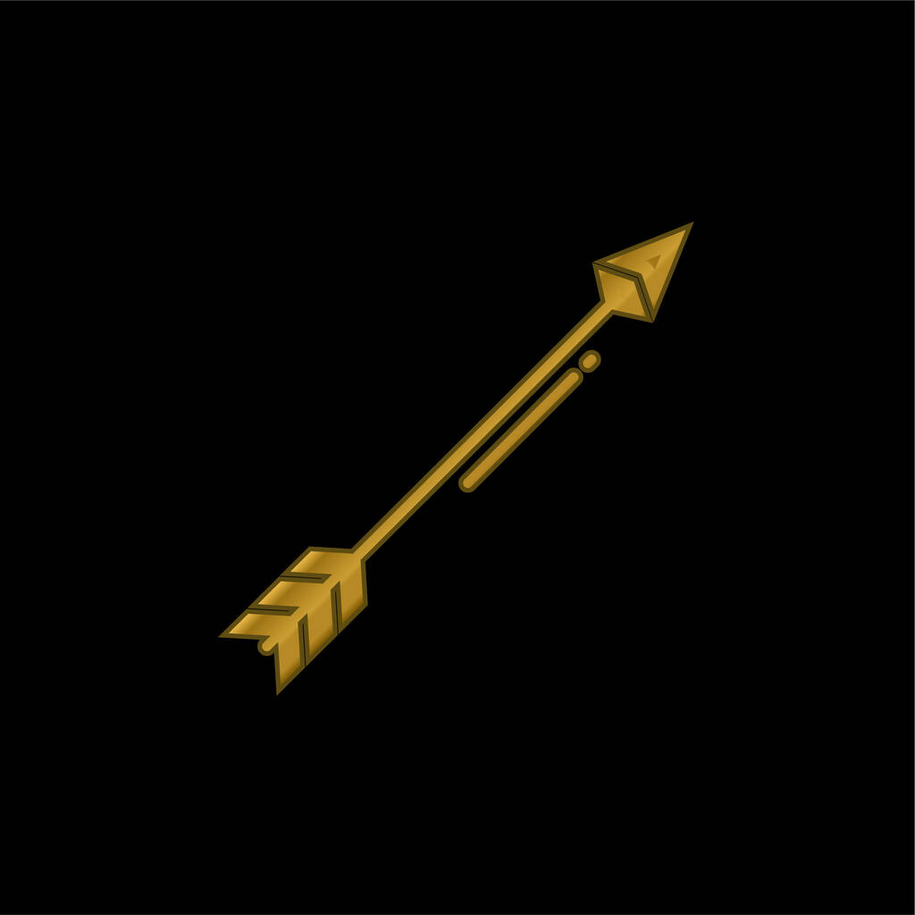 Стрілка з золотим покриттям металева піктограма або вектор логотипу
 - Вектор, зображення