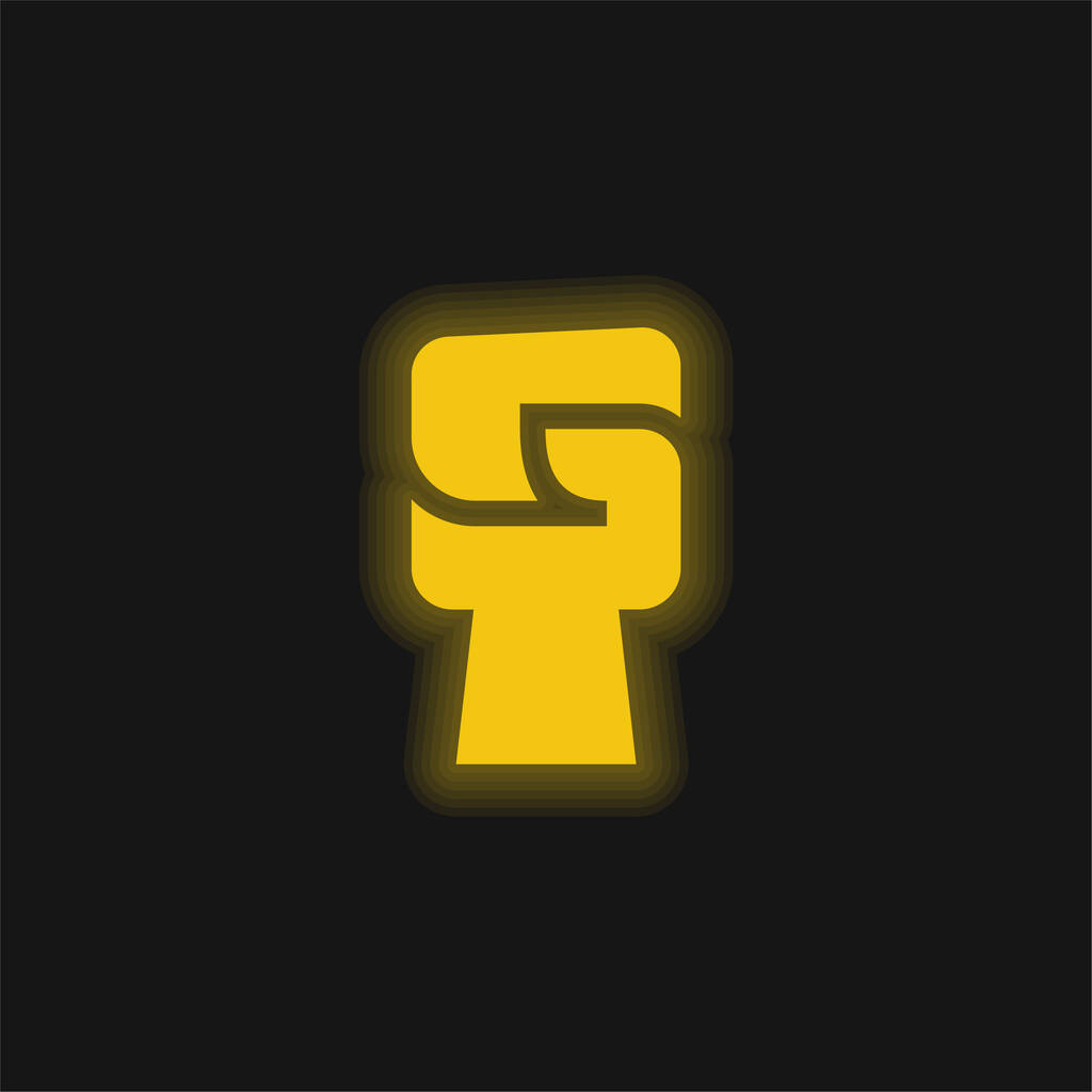 Чорна сила жовтого сяйва неонова ікона - Вектор, зображення