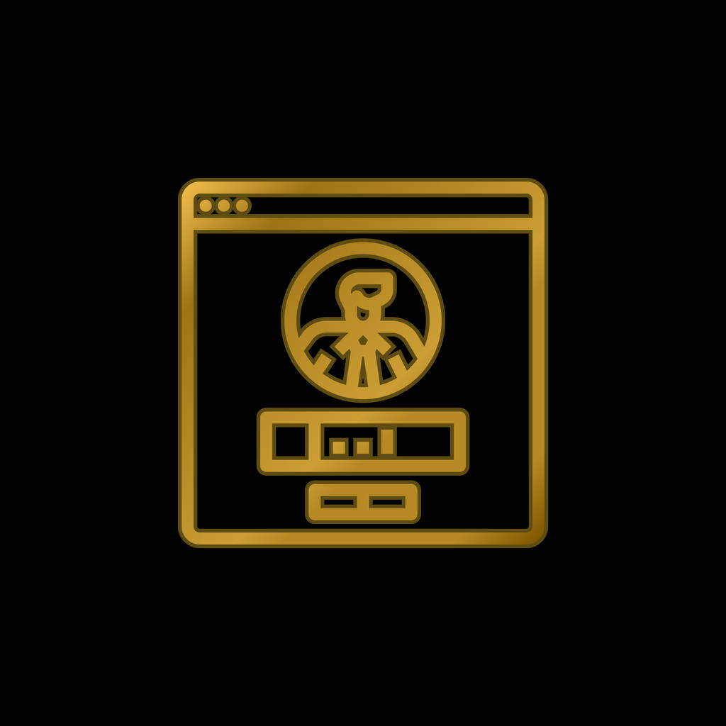 Conta banhado a ouro ícone metálico ou vetor logotipo - Vetor, Imagem