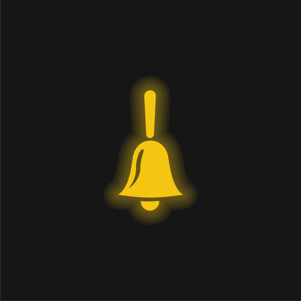 Kellon keltainen hehkuva neon kuvake - Vektori, kuva